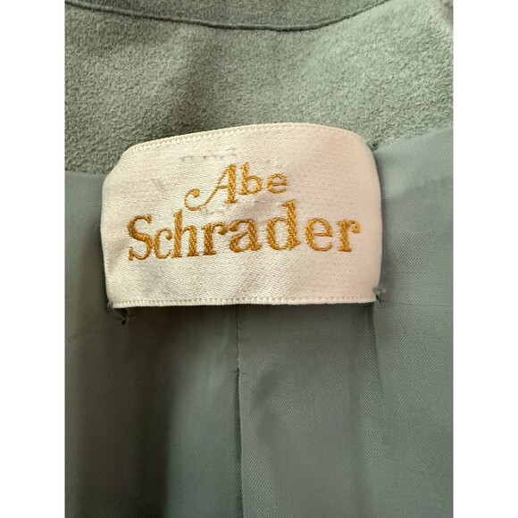 Abe Schrader Faux Suede Blazer Jacket Size M? Green Vintage Union Made In USA - Picture 3 of 5